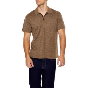 Forever 21 Men’s Textured Chevron Polo Shirt(Brown)