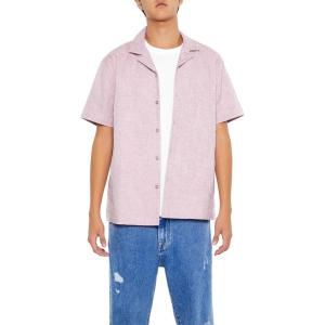 Forever 21 Men’s Textured Floral Lace Shirt(Purple)