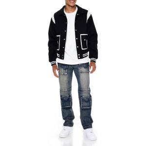 Forever 21 Men’s Washed Denim Cargo Joggers(Medium Denim)