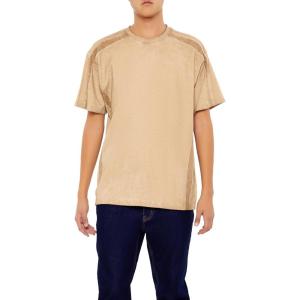 Forever 21 Mens Washed Shoulder-Panel Tee(Brown)