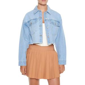 Forever 21 Women’s Cropped Denim Trucker Jacket(Light Denim)