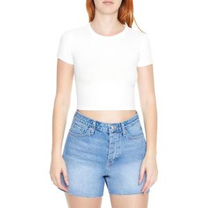 Forever 21 Women’s Cropped Rib-Knit Tee(White)