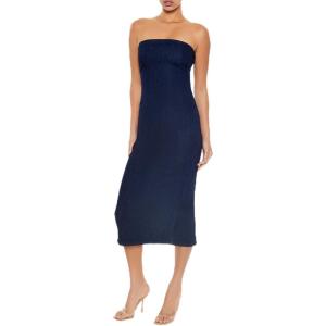 Forever 21 Women’s Denim Midi Tube Dress(Dark Denim)