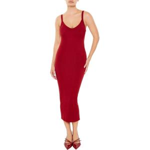 Forever 21 Women’s Seamless Bodycon Cami Midi Dress(Burgundy)
