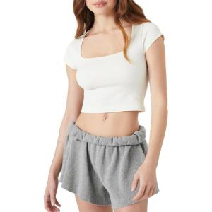 Forever 21 Womens Seamless Cropped Tee(White)