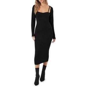 Forever 21 Women’s Shrug & Sweater Cami Dress Set(Black)
