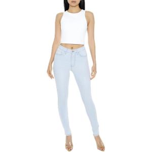 Forever 21 Women’s Stretch-Denim Skinny Jeans(Light Denim)