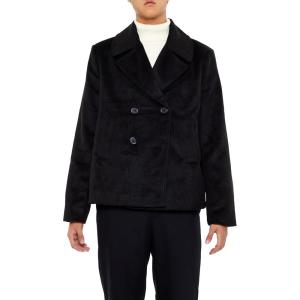 Forever 21 mens Notched Double-breasted Coat(Black)