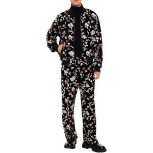 Forever 21 mens Sequin Floral Print Joggers(Black/Multi)