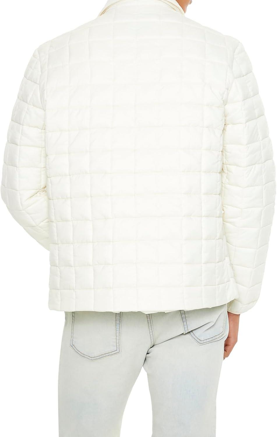 imageForever 21 Mens Quilted Zipup Bomber JacketCream