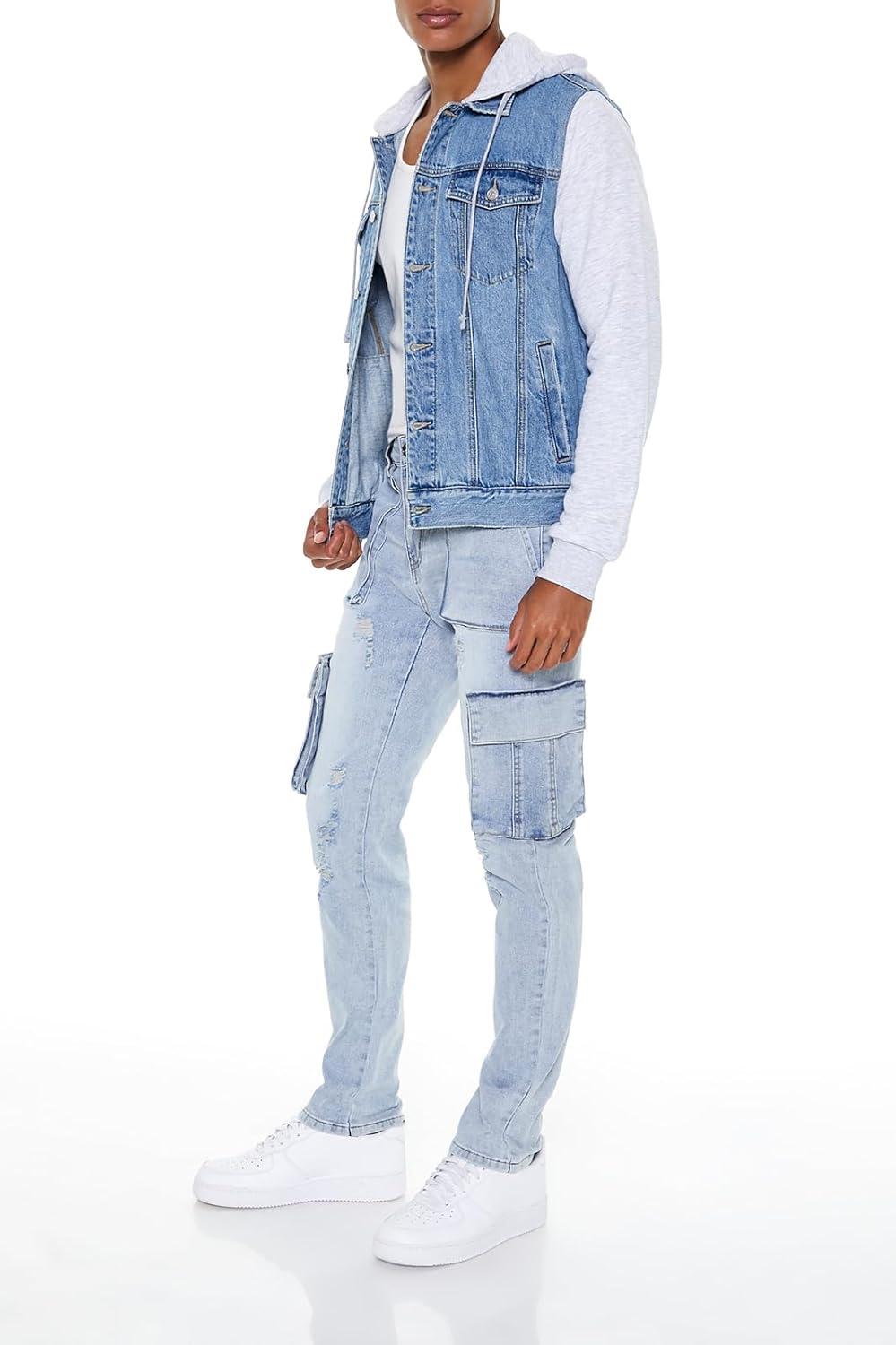 imageForever 21 Mens Removable Cargo Pocket JeansMedium Denim