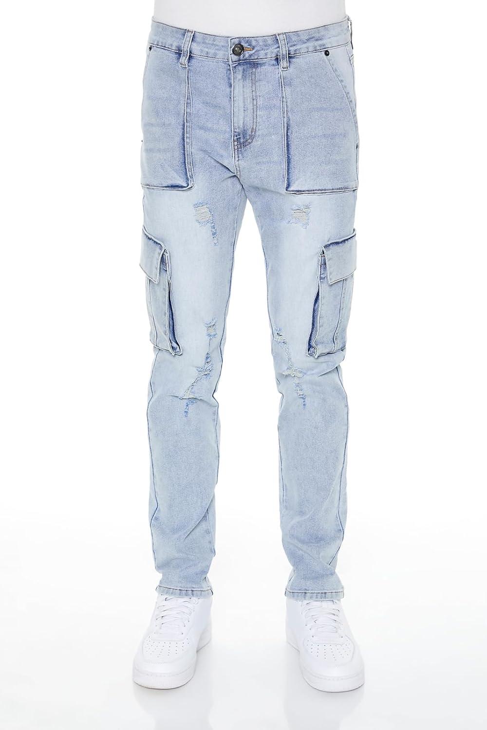 imageForever 21 Mens Removable Cargo Pocket JeansMedium Denim