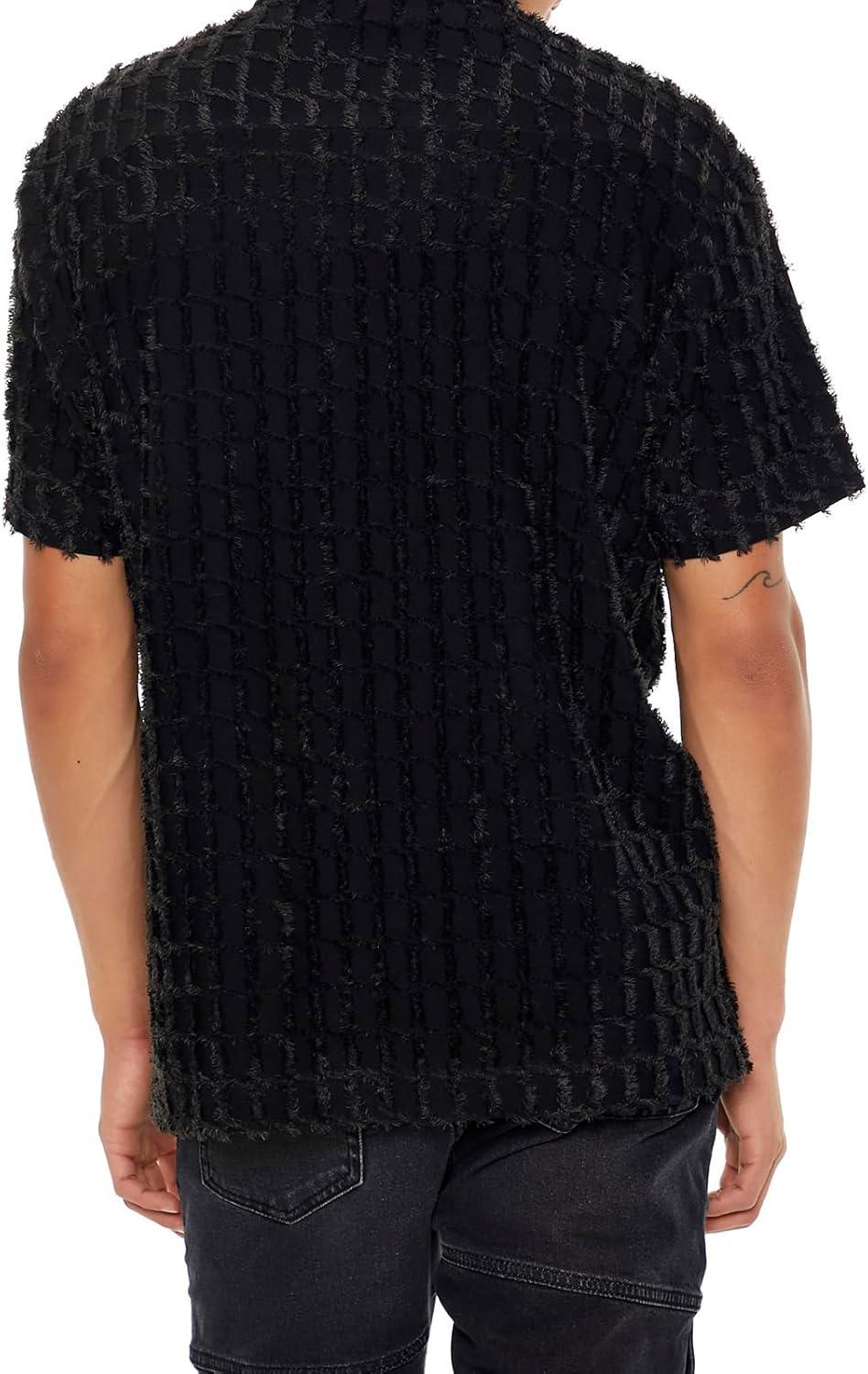 imageForever 21 Mens Textured ButtonFront ShirtBlack