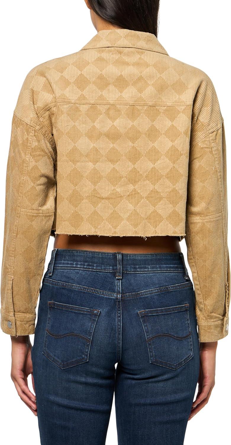 imageForever 21 womens Checkered Trucker JacketPine Bark