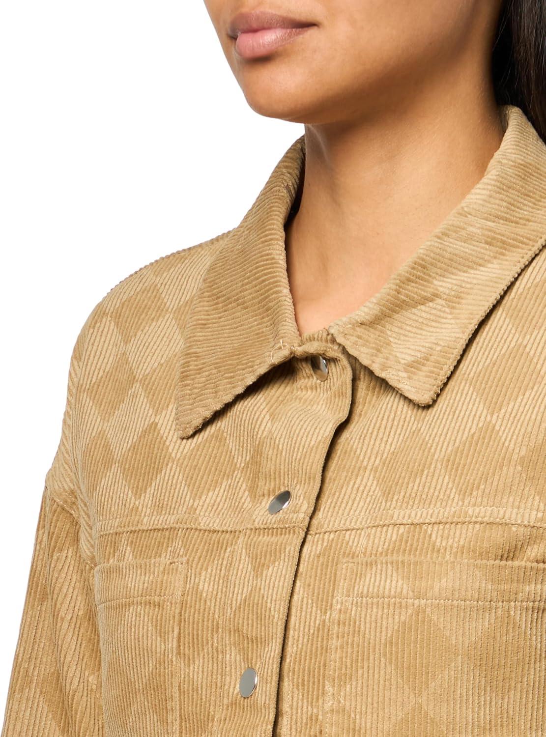 imageForever 21 womens Checkered Trucker JacketPine Bark