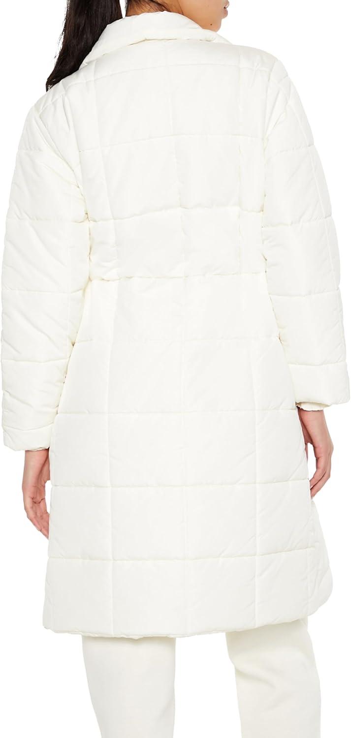 imageForever 21 womens Quilted Longline Puffer JacketCream