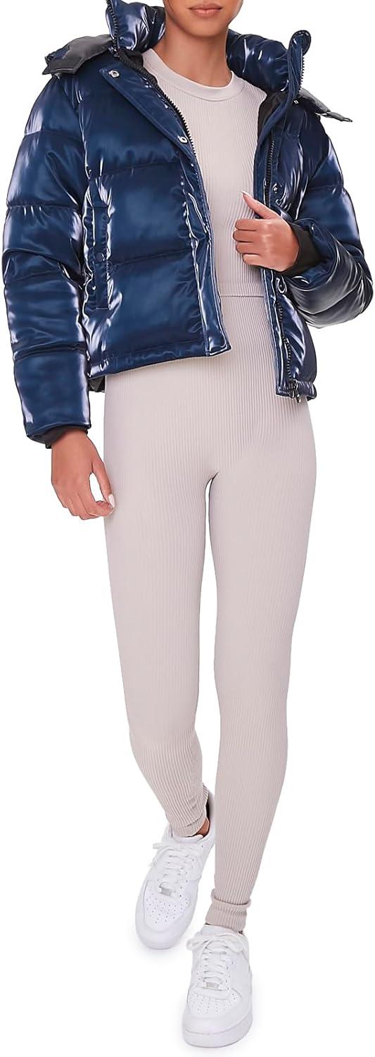 imageForever 21 womens Quilted Puffer JacketBlue