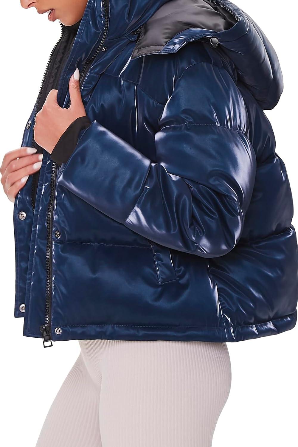 imageForever 21 womens Quilted Puffer JacketBlue