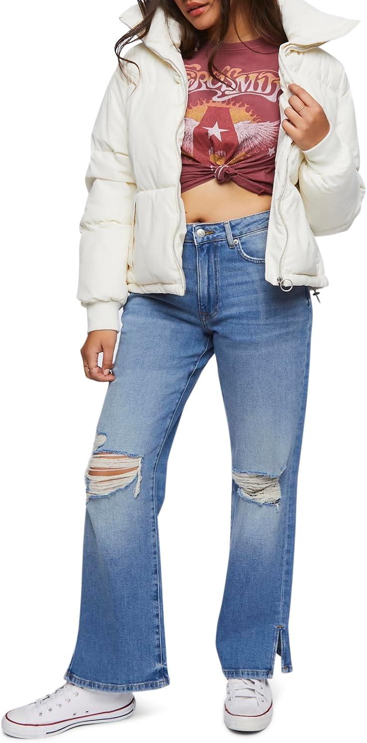 imageForever 21 womens Quilted Puffer JacketCream