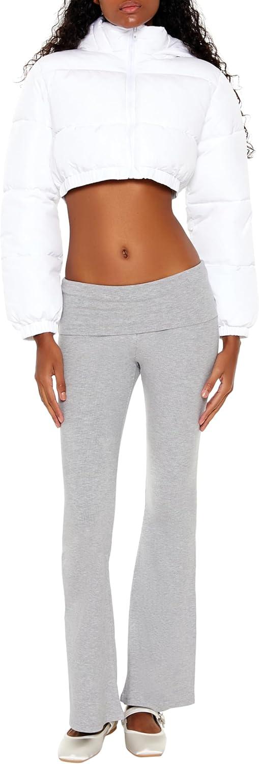 imageForever 21 womens Super Cropped Puffer JacketWhite