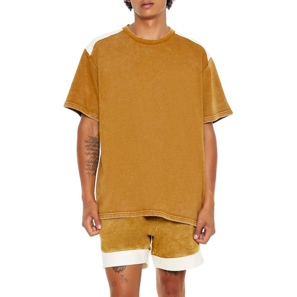imageForever 21 Mens Colorblock ShortSleeve PulloverCoffee