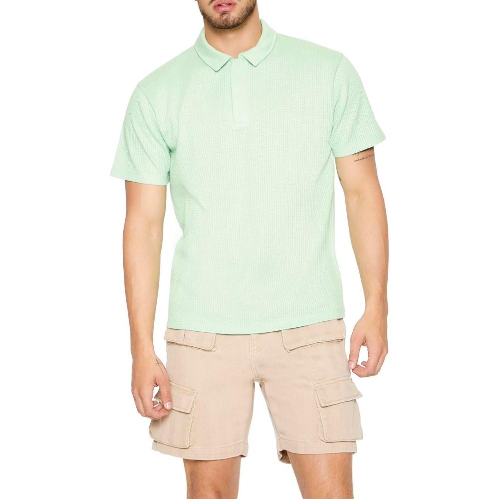 imageForever 21 Mens Textured Polo ShirtMint