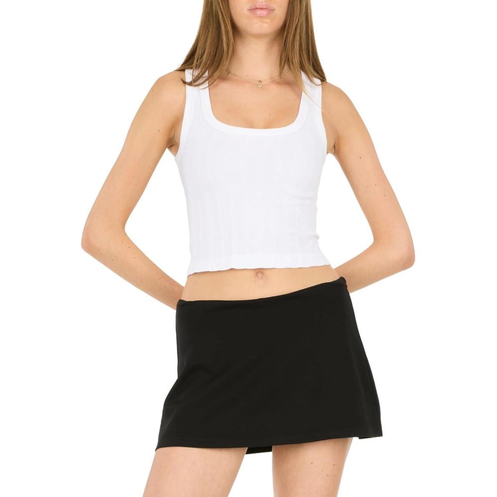 imageForever 21 Womens Mini Aline Skirt with Builtin Inner ShortsBlack
