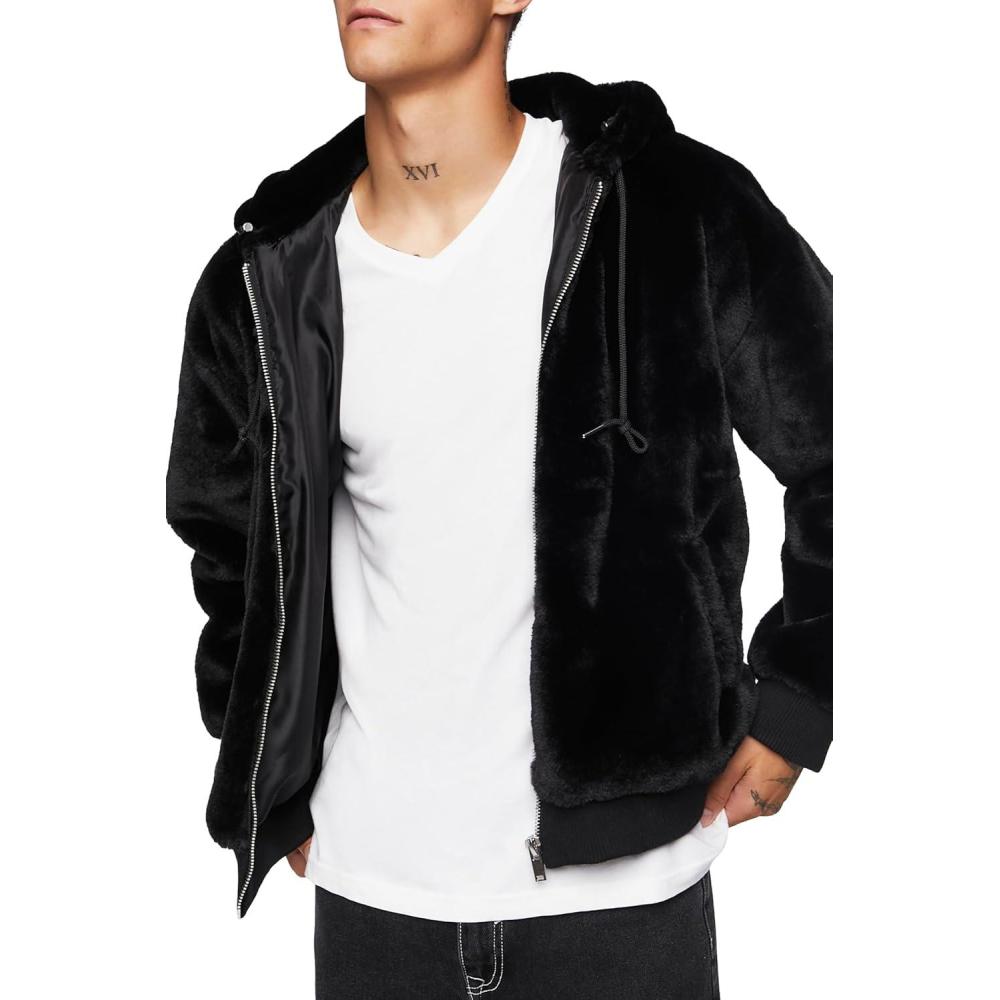 imageForever 21 womens Faux Fur Bomber JacketBlack