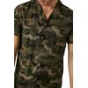 Forever 21 Men’s Camo Print Cuban Collar Shirt(Green)