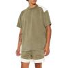 Forever 21 Men’s Colorblock Short-Sleeve Pullover(Olive)