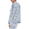 Forever 21 Men’s Embroidered Denim Trucker Jacket(Light Denim)