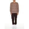 Forever 21 Mens Striped Crochet Sweater(Deep Taupe)
