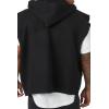 Forever 21 Men’s Sweater-Knit Hooded Vest(Black)
