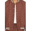 Forever 21 Men’s Textured Varsity Bomber Jacket(Chocolate)