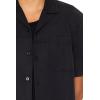 Forever 21 Men’s Washed Cuban-Collar Shirt(Washed Black)