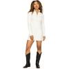 Forever 21 Women’s Cable Knit 1/4 Zip Sweater Dress(Ivory)