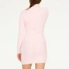 Forever 21 Women’s Cable Knit 1/4 Zip Sweater Dress(Pink)