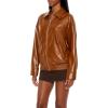 Forever 21 Women’s Faux Leather Zip-Up Bomber Jacket Root Beer X-Large