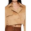 Forever 21 Women’s Faux Suede Cropped Trench Coat Mushroom X-Small