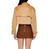 Forever 21 Women’s Faux Suede Cropped Trench Coat Mushroom X-Small