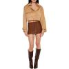 Forever 21 Women’s Faux Suede Cropped Trench Coat Mushroom X-Small