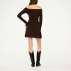 Forever 21 Women’s Off-The-Shoulder Pointelle Flare Mini Dress(Brown)