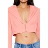 Forever 21 Women’s Plunging Hooded Cropped Blazer(Pink)