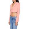 Forever 21 Women’s Plunging Hooded Cropped Blazer(Pink)