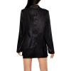 Forever 21 Womens Satin Double-Breasted Blazer(Black)