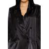 Forever 21 Womens Satin Double-Breasted Blazer(Black)