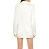 Forever 21 Womens Satin Double-Breasted Blazer(Egret)
