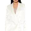 Forever 21 Womens Satin Double-Breasted Blazer(Egret)