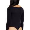 Forever 21 Women’s Seamless Long-sleeve Bodysuit(Black)