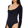 Forever 21 Women’s Seamless Long-sleeve Bodysuit(Black)
